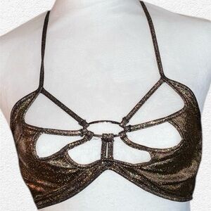 Gold Triangle Wrap Top ✨ Rave & Festival Ready! One Size